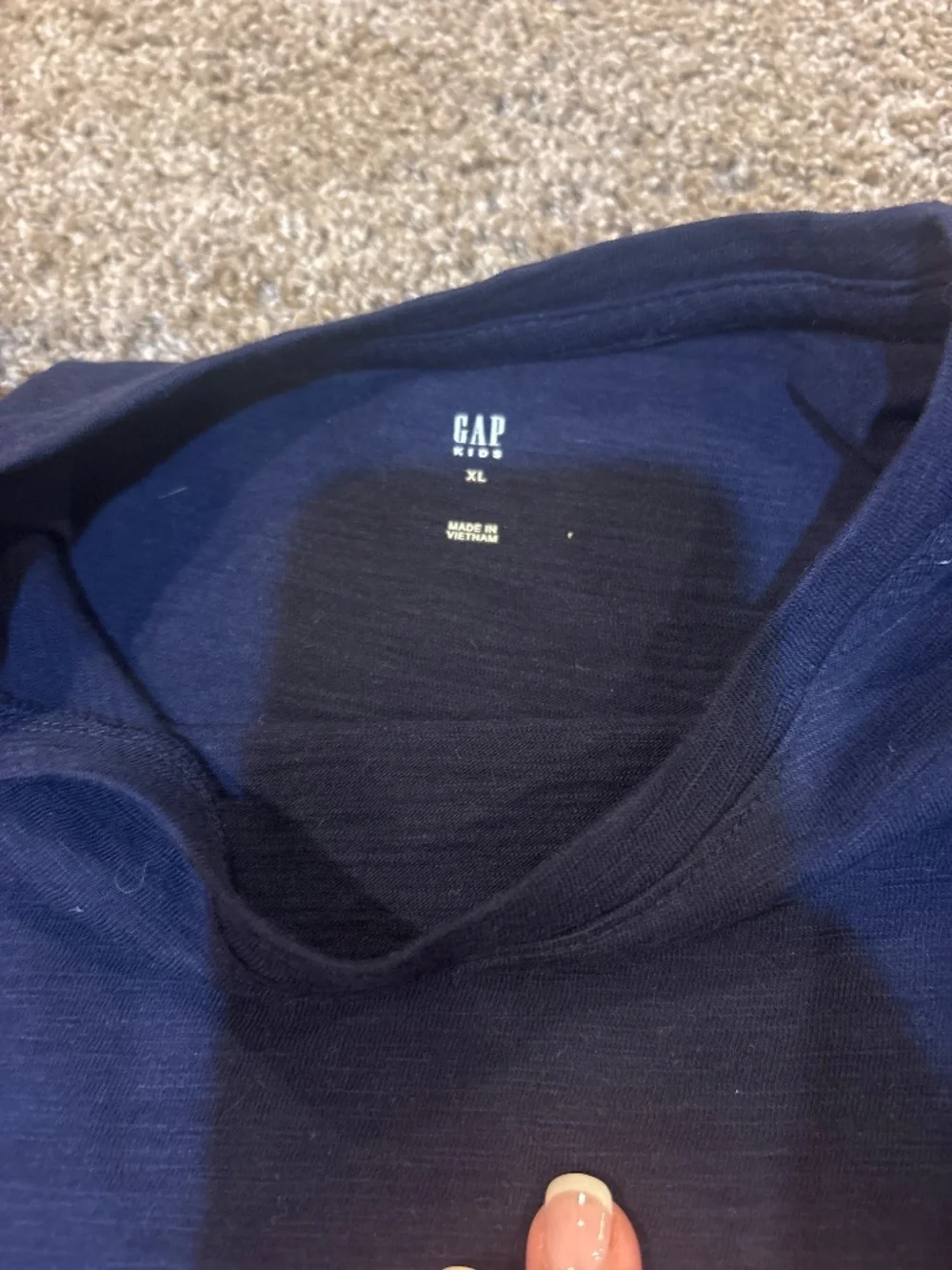 GAP Kids short sleeve top, navy and white - size XL